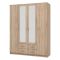 Guardaroba Grande Marrone Noce 9 Ripiani Appendiabiti 160x205h cm, 4 Ante - Miazzina