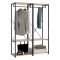 Guardaroba Grande Marrone Rovere Nero 2 Ripiani Appendiabiti 40x167h cm, Cassetti - Cortez