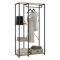 Guardaroba Grande Marrone Rovere Nero 3 Ripiani Appendiabiti 40x167h cm, Cassetti - Clovis