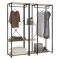 Guardaroba Grande Marrone Rovere Nero 3 Ripiani Appendiabiti 40x167h cm, Cassetti - Cotton