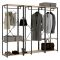 Guardaroba Grande Marrone Rovere Nero 4 Ripiani Appendiabiti 40x167h cm, Cassetti - Fairfax