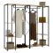 Guardaroba Grande Marrone Rovere Nero 5 Ripiani Appendiabiti 40x167h cm, Cassetti - Dalton