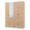 Guardaroba Grande Marrone Rovere Nodi Bianco 2 Ripiani 2 Cassetti 155x208h cm, Appendiabiti - Spigno