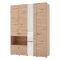 Guardaroba Grande Marrone Rovere Nodi Nero 4 Ripiani un Cassetto 155x208h cm, Appendiabiti - Omete