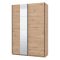 Guardaroba Grande Marrone Rovere Nodi Nero Appendiabiti 2 Ripiani 145.5x217.5h cm, Apertura Scorrevole - Pasturo