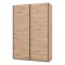 Guardaroba Grande Marrone Rovere Nodi Nero Appendiabiti 2 Ripiani 145.5x217.5h cm, Apertura Scorrevole - Tredozio