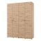 Guardaroba Grande Marrone Rovere Nodi Nero Appendiabiti 2 Ripiani 155x208h cm, 4 Vani - Soris