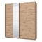 Guardaroba Grande Marrone Rovere Nodi Nero Appendiabiti 2 Ripiani 195x217.5h cm, Apertura Scorrevole - Porlezza