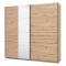 Guardaroba Grande Marrone Rovere Nodi Nero Appendiabiti 2 Ripiani 220x217.5h cm, Apertura Scorrevole - Spartano