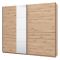 Guardaroba Grande Marrone Rovere Nodi Nero Appendiabiti 2 Ripiani 245x217.5h cm, Apertura Scorrevole - Peio