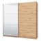 Guardaroba Grande Marrone Rovere Nodi Trasparente Appendiabiti 8 Ripiani 217x210h cm, Apertura Scorrevole - Soncino