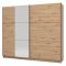 Guardaroba Grande Marrone Rovere Nodi Trasparente Appendiabiti 8 Ripiani 236.5x210h cm, Apertura Scorrevole - Sorgono