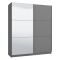 Guardaroba Grande Nero Antracite 5 Ripiani Appendiabiti 179x210h cm, 2 Ante - Verzino