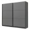 Guardaroba Grande Nero Antracite 8 Ripiani Appendiabiti 217x210h cm, 2 Ante - Piateda