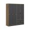 Guardaroba Grande Nero Antracite Marrone Noce 5 Ripiani Appendiabiti 185x208h cm, 2 Cassetti - Odalys