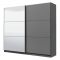 Guardaroba Grande Nero Antracite Trasparente Appendiabiti 8 Ripiani 217x210h cm, Apertura Scorrevole - Soncino