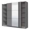 Guardaroba Grande Nero Antracite Trasparente Appendiabiti 8 Ripiani 236.5x210h cm, Apertura Scorrevole - Sorgono