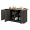Isola centrale cucina design 155x90x90h cm antracite e rovere - Tartaro