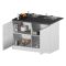 Isola cucina classica con piano snack 125x90x90h cm bianca lucida e ardesia - Analiza