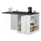 Isola cucina con piano lavoro ampio 160x90x90h cm bianca lucida e ardesia - Abern