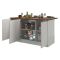 Isola cucina salvaspazio con ripiani 155x90x90h cm bianca lucida e rovere - Tartaro