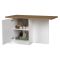 Isola da Cucina Bianco Lucido Marrone Noce un Ripiano 2 Vani 160x80x90h cm, Un'anta Made in Italy - Migabato