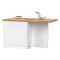 Isola da Cucina Bianco Lucido Marrone Rovere un Ripiano 2 Vani 160x80x90h cm, Un'anta Made in Italy - Migabato