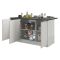 Isola per cucina moderna 155x90x90h cm bianca lucida e ardesia - Tartaro