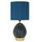 Lampada da Tavolo blu oro Necessaria 1 Lampadina Attacco e14, Paralume - Yakuta