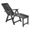 Lettino Prendisole Nero Antracite Pieghevole con Poggiapiedi Peso Supportato 120 kg 60x60x109h cm, Schienale Regolabile Made in Italy - Townley