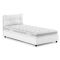 Letto 1 posto contenitore bianco 95x205cm rivestito in tessuto - Sabazia
