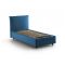 Letto 1 posto contenitore blu 110x215cm rivestito in tessuto - Alisech