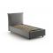 Letto 1 posto contenitore grigio 110x215cm rivestito in tessuto - Alisech