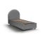 Letto 1 posto contenitore grigio 95x205cm comodo - Amantea
