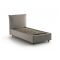 Letto 1 posto contenitore tortora 110x215cm rivestito in tessuto - Alisech