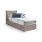 Letto 1 posto contenitore tortora 95x205cm rivestimento in ecopelle - Alzavola