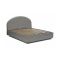 Letto 2 piazze contenitore grigio 175x215cm testiera arrotondata - Fiorella