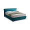 Letto alla francese in tessuto azzurro 140x220cm - Brienza
