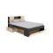 Letto francese elegante antracite e rovere 218x149cm - Conching