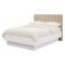 Letto Matrimoniale Bianco Beige Dimensione Materasso 180x200 cm Testiera Imbottita, Imbottito - Byron