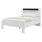 Letto Matrimoniale Bianco Nero Dimensione Materasso 160x200 cm Testata Dettaglio Rigato, Peso Supportato 200 kg - Kabale