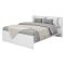 Letto Matrimoniale Bianco Opaco Testiera Dettaglio Geometrico Imbottito, Dimensione Materasso 160x200 cm - Gamalero