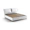 Letto Matrimoniale Contenitore 175x205x95h Imbottito in Tessuto Bianco Sfoderabile Made in Italy con Rete a Doghe – Anjin