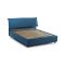 Letto matrimoniale contenitore blu 175x205cm rivestito in tessuto - Andyymion