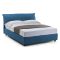 Letto matrimoniale contenitore blu 175x215cm rivestito in tessuto - Apaia