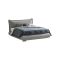 Letto matrimoniale contenitore grigio 180x220cm rivestito in tessuto - Geras