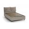 Letto matrimoniale contenitore tortora 175x205cm con testiera imbottita - Mercede