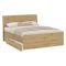 Letto Matrimoniale Marrone Rovere Nodi Dimensione Materasso 160x200 cm con Cassetto, Matrimoniale - Lidati