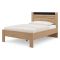 Letto Matrimoniale Marrone Rovere Nodi Nero Dimensione Materasso 160x200 cm Testata Dettaglio Rigato, Peso Supportato 200 kg - Kabale