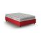 Letto piazza e mezza Alvise, con materasso Cm 120x190 incluso, Rosso